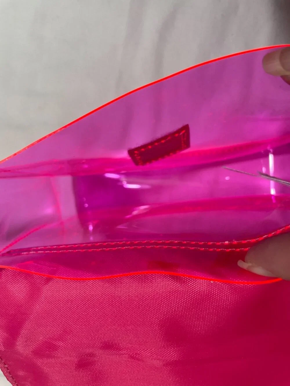 Girls Neon Pink Clear Jelly Crossbody Purse Glitter Star Flap Kids Shoulder Bag